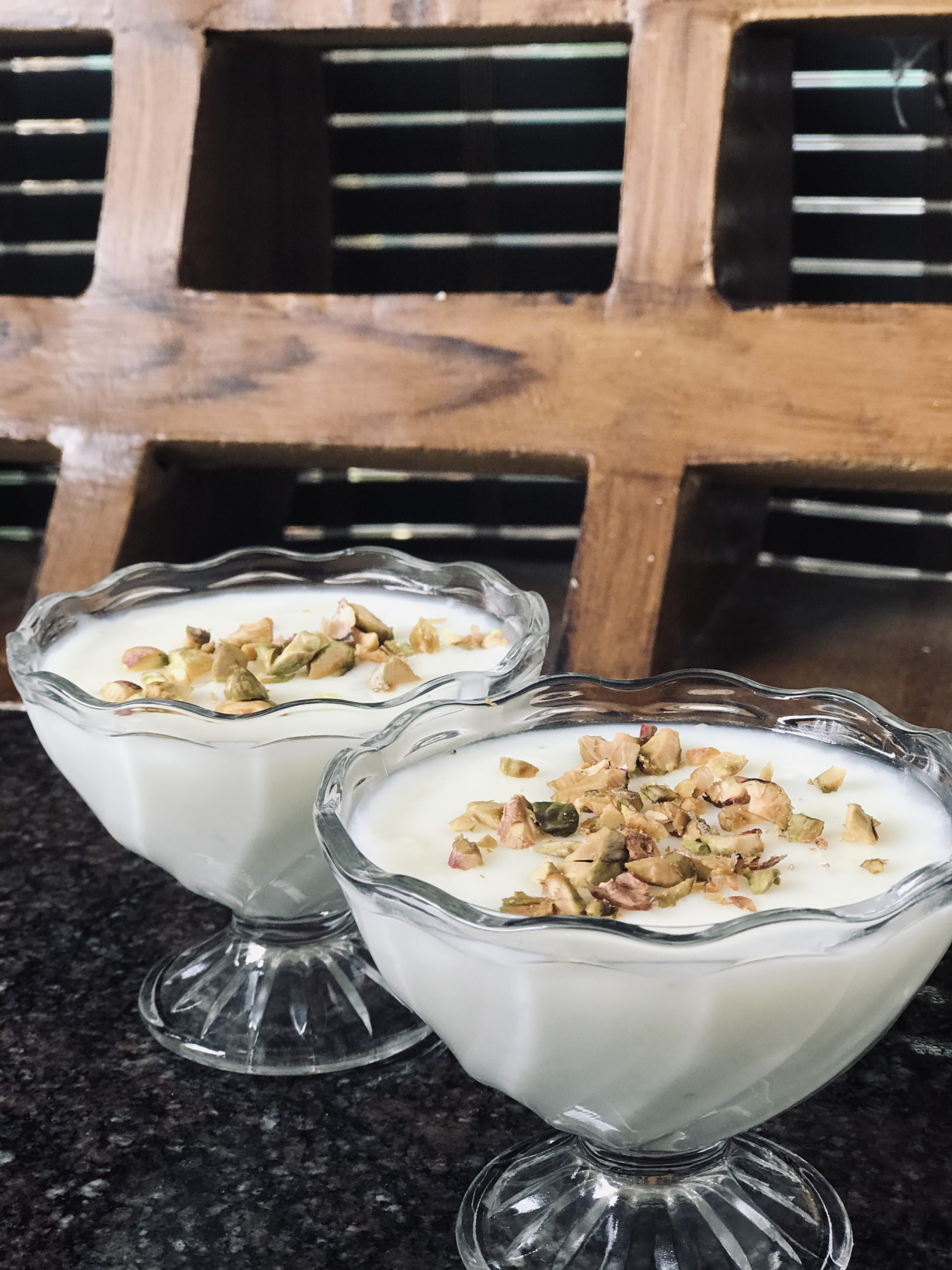 Mahalabia a middle eastern milk pudding