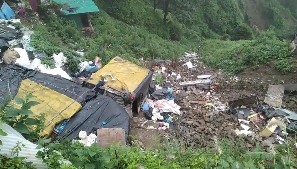 Landslide in Mussoorie because of heavy rainfall
