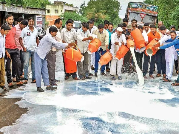 Dumping milk on road: a way to protest by farmers