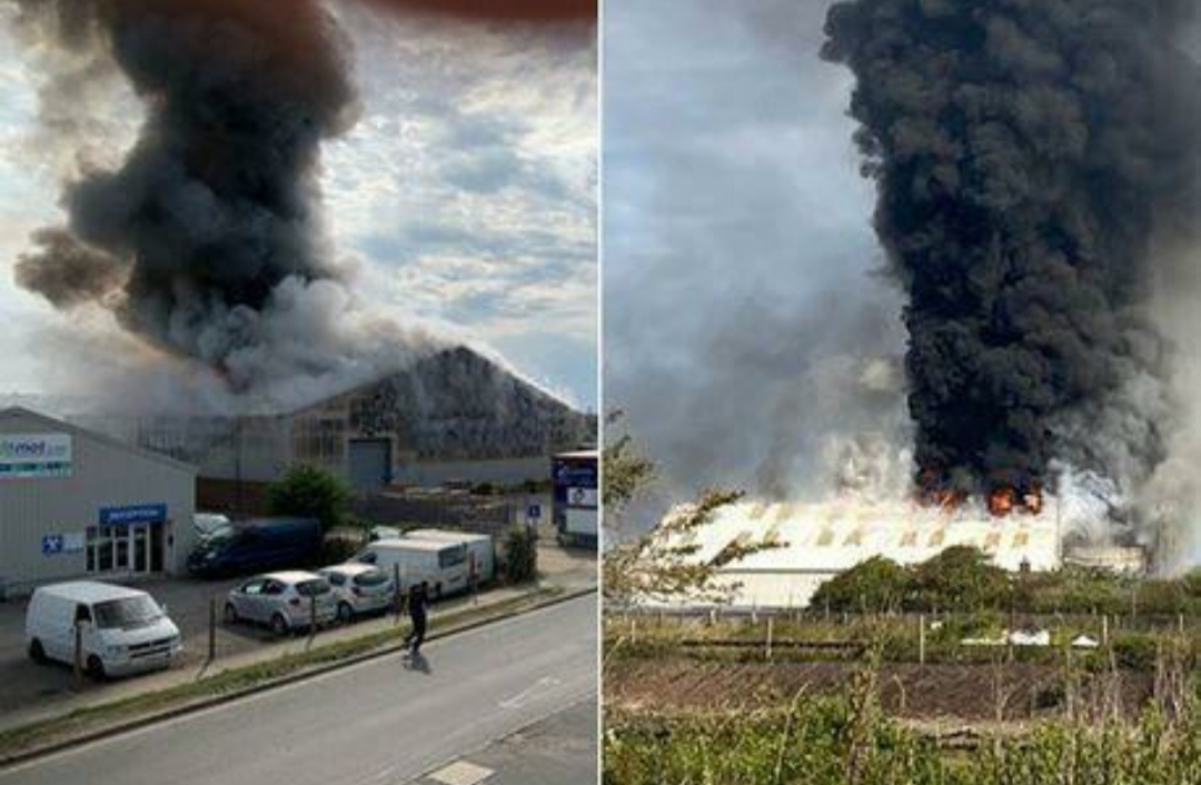 Fire at UK port after “explosion”