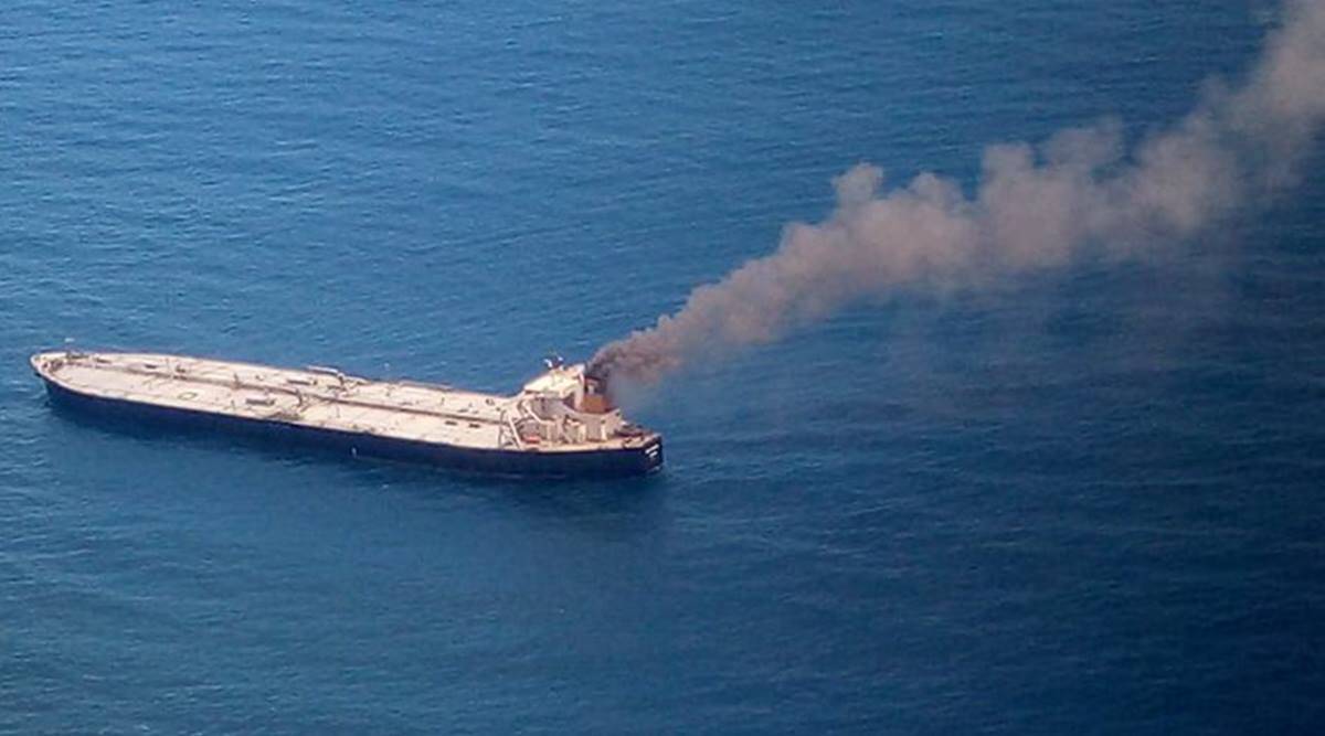 Indian Oil chartered tanker carrying 270,000 tonnes of oil catches fire off  Sri Lanka