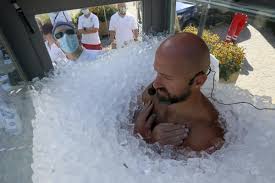 Austrian man beats his own record by drowning in ice cubes