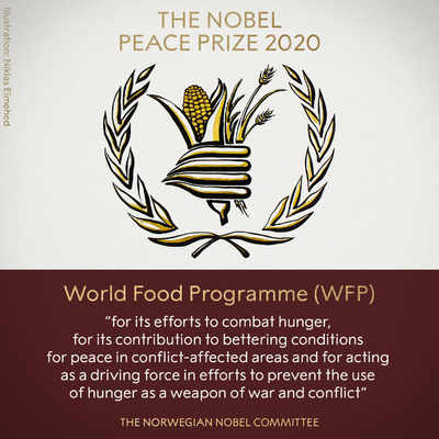 The world food program gets the 2020 Nobel Peace prize